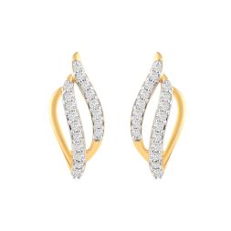 Iridescent Swirl Design Diamond Hoop Earrings