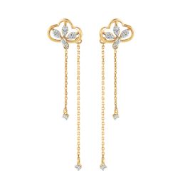 Sleek Diamond and Rose Gold Danglers