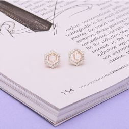 Enchanting Geometric Diamond Encircled Studs