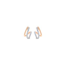 Gleaming Swirl Design Diamond Hoop Earrings