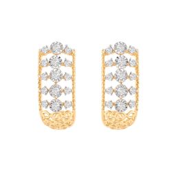 Sparkling Casual Diamond Hoop Earrings