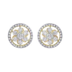 Celestial Glow Yellow Gold Studs Earrings