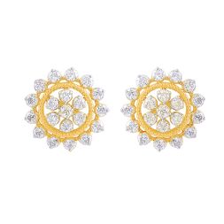 Harmony in Gold Diamond Stud Earrings