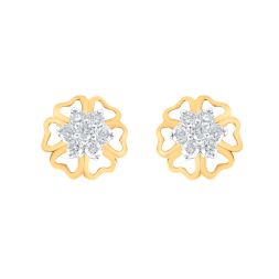 Golden Blossom Diamond Studs Earrings