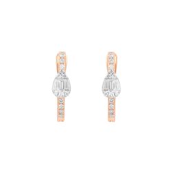 Whispering Petals Diamond Hoops Earrings