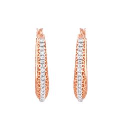 Enchanted Rose Gold Diamond Hoops Earrings