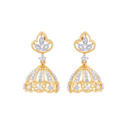 Golden Aura Diamond Jhumka Earrings