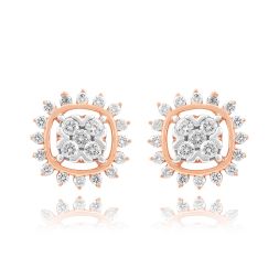 Glorious 18KT Rose Gold Cluster Earring