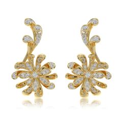 Striking 14Kt Yellow Gold Drop Earrings