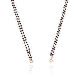 Black Beads 18kt Rose Gold Mangalsutra Chain