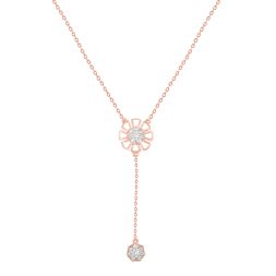 Fascinating Rose Gold and Diamond Lariat Necklace