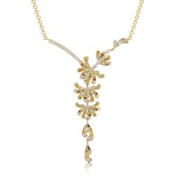 Stylish Floral 14Kt Yellow Gold Necklace