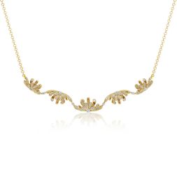 Blooming Floral 14Kt Yellow Gold Necklace