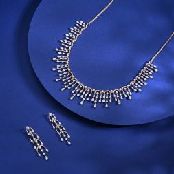 Glittering 18KT Rose Gold Jewellery Set