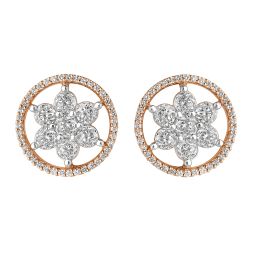 Sparkling Diamond Crown Star Earrings