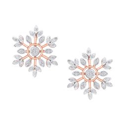 Snowflake Design Diamond Earrings