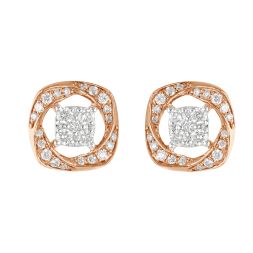 Deconstructed Square Diamond Earrings