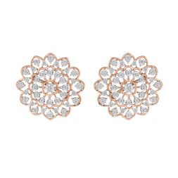 Glossy Mandala Design Diamond Earrings