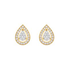 Pear Drop Design Diamond Earrings