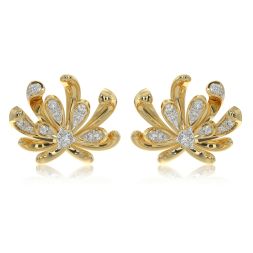 Floral Blossom 9Kt Yellow Gold Stud Earrings
