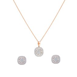 Geometric Design 18KT Rose Gold Jewellery Set