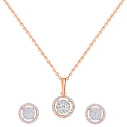 Round Diamond Crown Star Pendant Set in Rose Gold