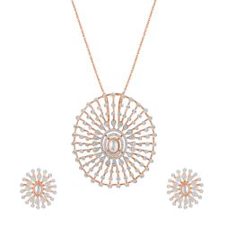 Beautiful Diamond Pendant and Earrings Set