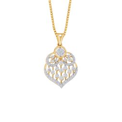 Contemporary Leaf Design Diamond Pendant