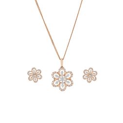 Floral Design Diamond Pendant Set