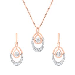 Blossom Oval Rose Gold Pendant Set
