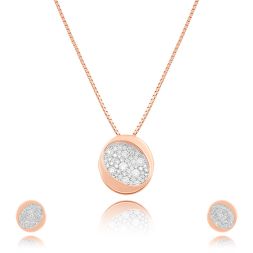 Asymmetric oval Diamond Pendant Set