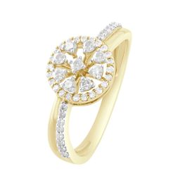 Round 14KT Yellow Gold Diamond Ring