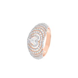 Resplendent Heart Shaped Rose Gold and Diamond Ring