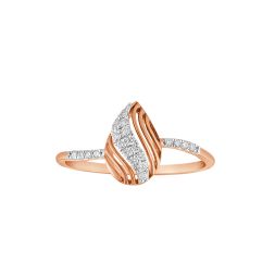 Pear Design Diamond and Rose Gold Ring