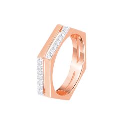 Intriguing Rose Gold and Diamond Finger Ring