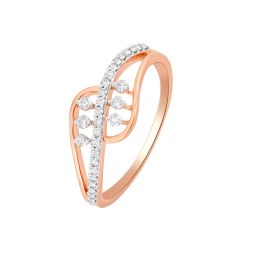 Refined Swirl Design Diamond Finger Ring