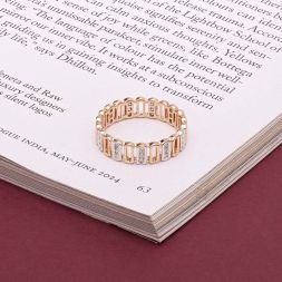 Statement Rose Gold and Diamond Finger Band