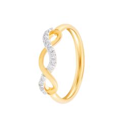 Undulating Infinity Design Diamond Finnger Ring