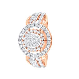 Simple Rose Sparkle Eangagement Ring