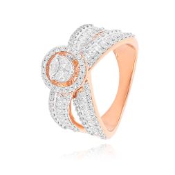 Cluster Diamond 18KT Rose Gold Ring