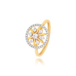 Elegant Floral Yellow Gold Ring