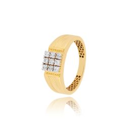 Nine Stone Rose Gold Ring For Men