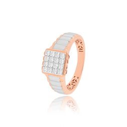Regal Geometry Rose Gold Ring For Men