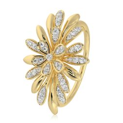 Radiant Floral 9Kt Yellow Gold Ring