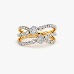 Sparkling Curves Yellow Gold Diamond Ring