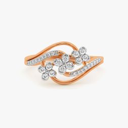 Contemporary Swirl Rose Gold Diamond Ring