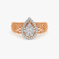 Intricate Drop Rose Gold Diamond Ring