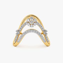 Everyday Floral Yellow Gold Diamond Ring