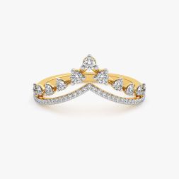 Minimal and Sleek Yellow Gold Diamond Ring