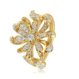 Floral 14Kt Yellow Gold Cocktail Ring